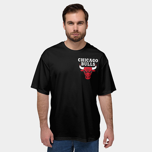Мужская футболка оверсайз CHICAGO BULLS / 3D-принт – фото 3