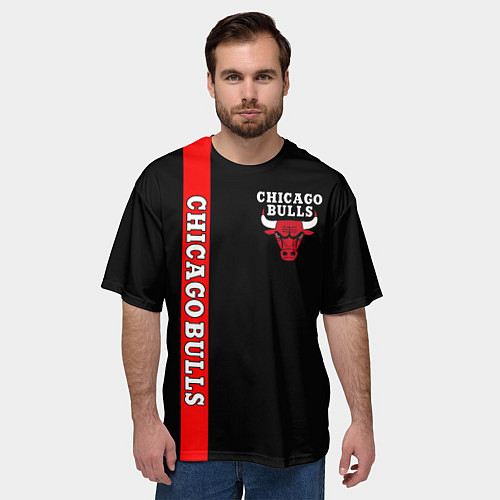 Мужская футболка оверсайз CHICAGO BULLS / 3D-принт – фото 3