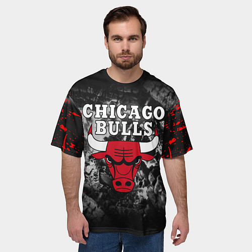 Мужская футболка оверсайз CHICAGO BULLS / 3D-принт – фото 3