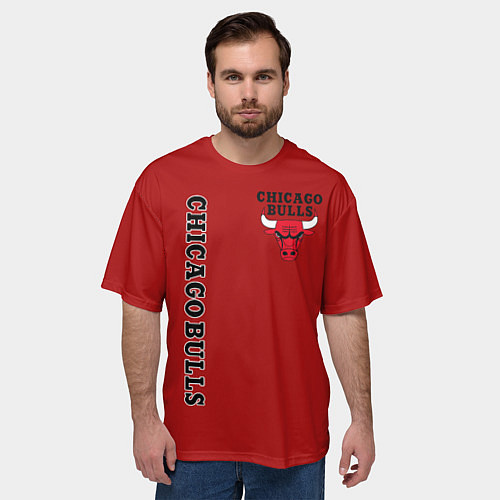 Мужская футболка оверсайз CHICAGO BULLS / 3D-принт – фото 3