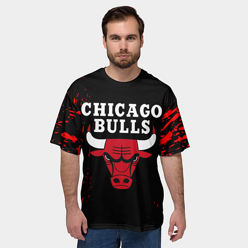 Мужская футболка оверсайз CHICAGO BULLS / 3D-принт – фото 3