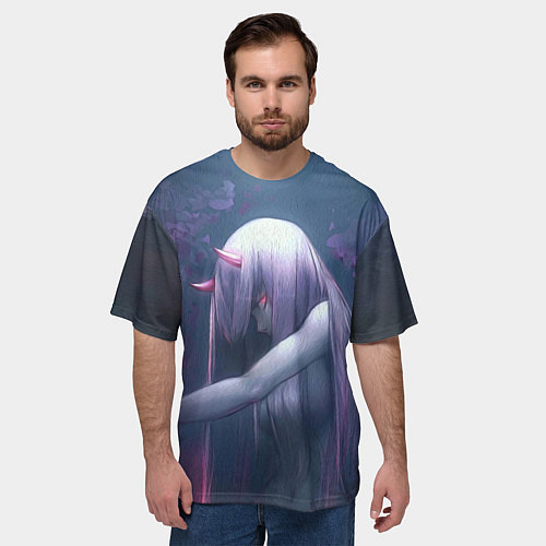 Мужская футболка оверсайз DARLING IN THE FRANXX / 3D-принт – фото 3