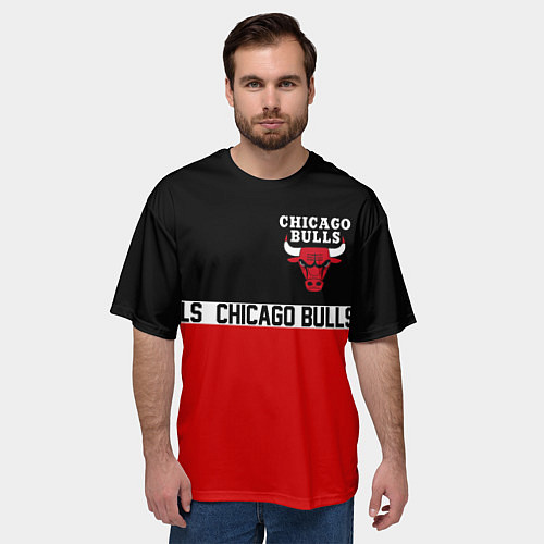 Мужская футболка оверсайз CHICAGO BULLS / 3D-принт – фото 3