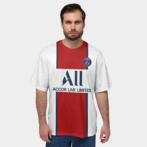 Мужская футболка оверсайз Neymar away 20-21 / 3D-принт – фото 3