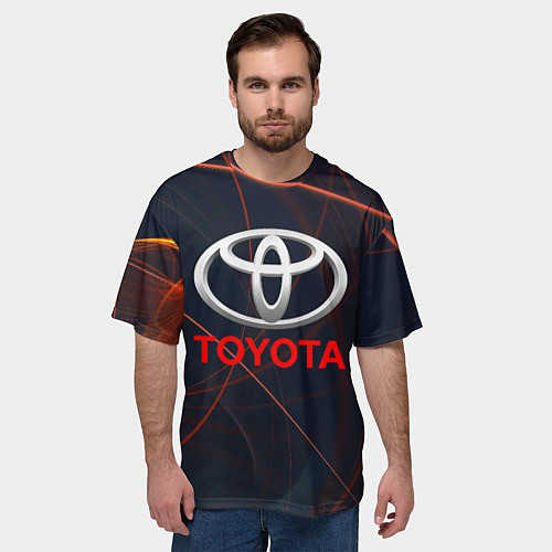 Мужская футболка оверсайз TOYOTA / 3D-принт – фото 3