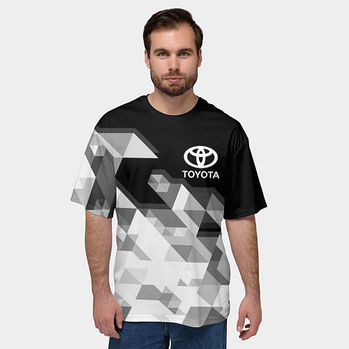 Мужская футболка оверсайз TOYOTA / 3D-принт – фото 3