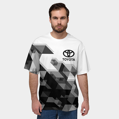 Мужская футболка оверсайз TOYOTA / 3D-принт – фото 3