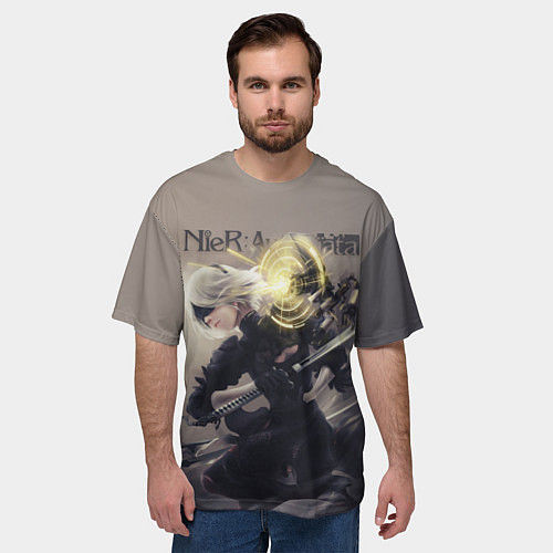 Мужская футболка оверсайз Nier Automata / 3D-принт – фото 3