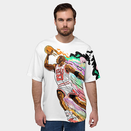 Мужская футболка оверсайз МАЙКЛ ДЖОРДАН / 3D-принт – фото 3
