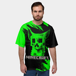 Футболка оверсайз мужская MINECRAFT CREEPER CAT, цвет: 3D-принт — фото 2