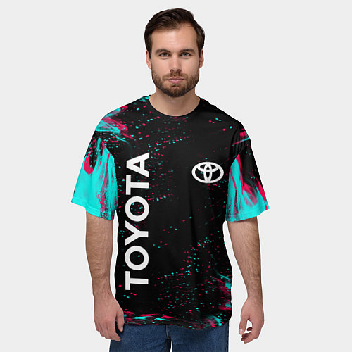 Мужская футболка оверсайз TOYOTA / 3D-принт – фото 3