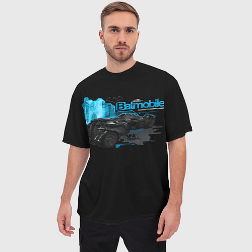 Мужская футболка оверсайз Batmobile / 3D-принт – фото 3