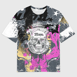 Футболка оверсайз мужская Череп, цвет: 3D-принт