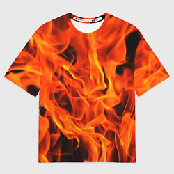 Футболка оверсайз мужская ОГОНЬ, цвет: 3D-принт