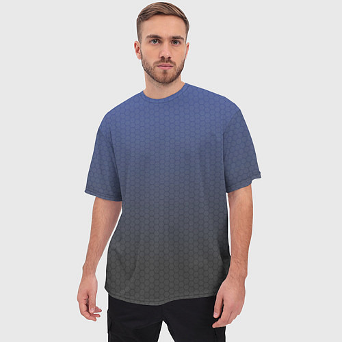 Мужская футболка оверсайз Серый октагон / 3D-принт – фото 3