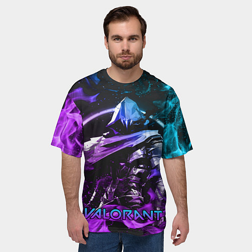 Мужская футболка оверсайз VALORANT OMEN / 3D-принт – фото 3