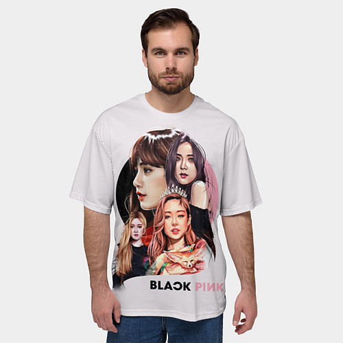 Мужская футболка оверсайз Blackpink / 3D-принт – фото 3