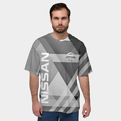 Футболка оверсайз мужская NISSAN, цвет: 3D-принт — фото 2