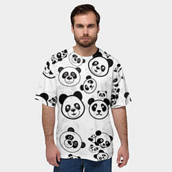 Футболка оверсайз мужская Панды, цвет: 3D-принт — фото 2
