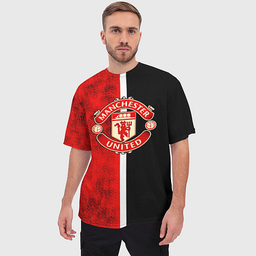 Мужская футболка оверсайз Манчестер Юнайтед 3D / 3D-принт – фото 3