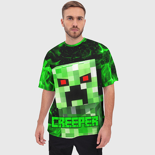 Мужская футболка оверсайз MINECRAFT CREEPER / 3D-принт – фото 3