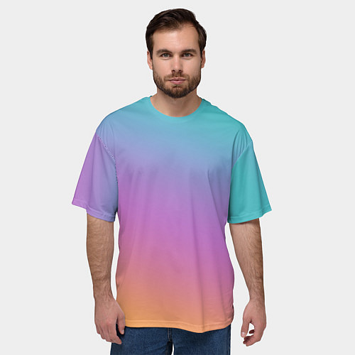 Мужская футболка оверсайз Градиент / 3D-принт – фото 3