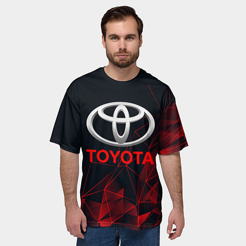 Мужская футболка оверсайз TOYOTA / 3D-принт – фото 3