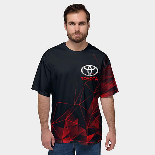 Мужская футболка оверсайз TOYOTA / 3D-принт – фото 3
