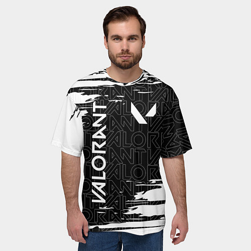 Мужская футболка оверсайз VALORANT ВАЛОРАНТ / 3D-принт – фото 3