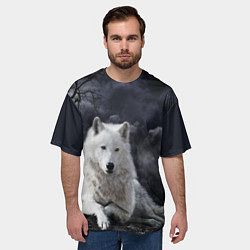 Футболка оверсайз мужская БЕЛЫЙ ВОЛК D, цвет: 3D-принт — фото 2