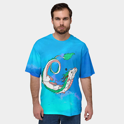 Мужская футболка оверсайз Унесенные призраками Хаку / 3D-принт – фото 3