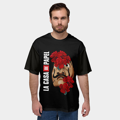 Мужская футболка оверсайз БУМАЖНЫЙ ДОМ / 3D-принт – фото 3