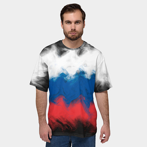 Мужская футболка оверсайз Россия / 3D-принт – фото 3