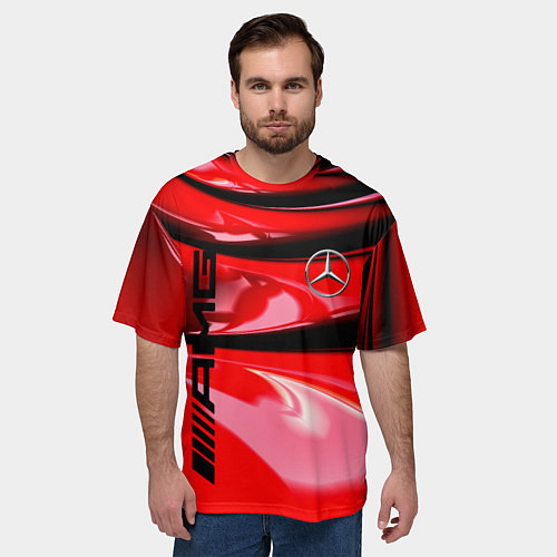Мужская футболка оверсайз MERCEDES / 3D-принт – фото 3