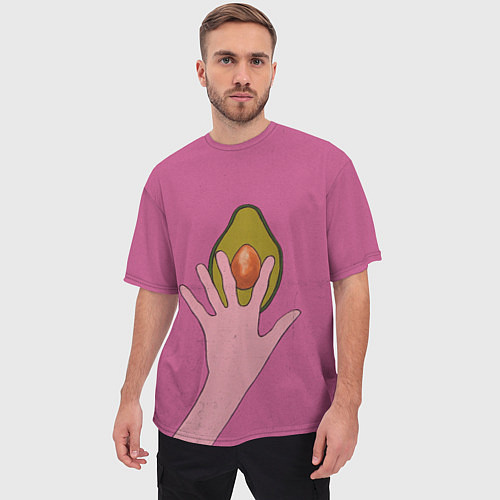 Мужская футболка оверсайз Avocado / 3D-принт – фото 3