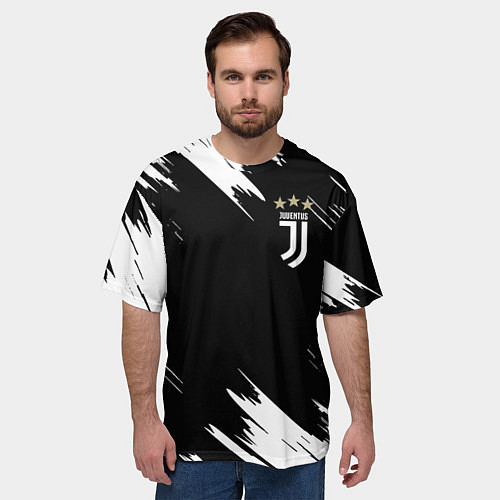 Мужская футболка оверсайз JUVENTUS / 3D-принт – фото 3