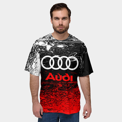 Мужская футболка оверсайз AUDI / 3D-принт – фото 3