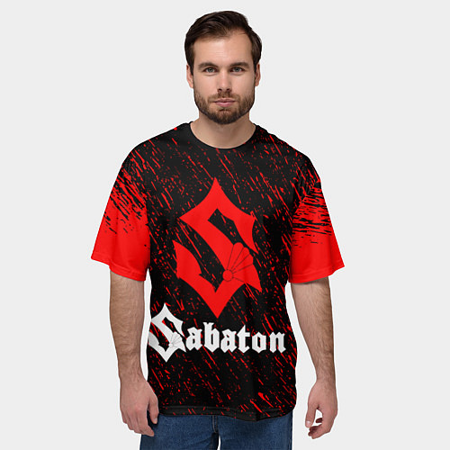 Мужская футболка оверсайз Sabaton / 3D-принт – фото 3