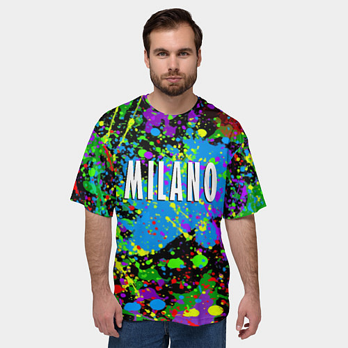 Мужская футболка оверсайз Milano - abstraction - Italy / 3D-принт – фото 3