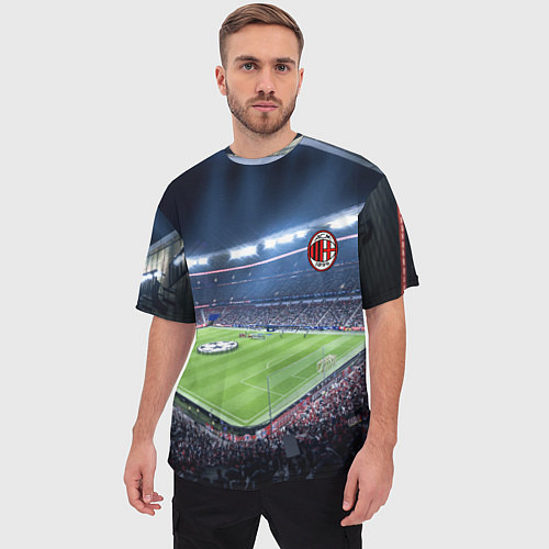Мужская футболка оверсайз FC MILAN / 3D-принт – фото 3