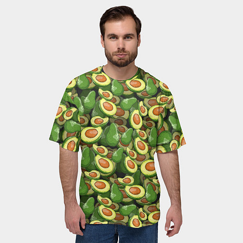 Мужская футболка оверсайз Avocado / 3D-принт – фото 3