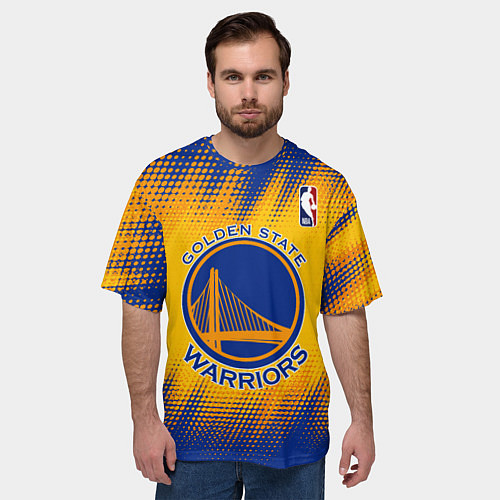 Мужская футболка оверсайз Golden State Warriors / 3D-принт – фото 3
