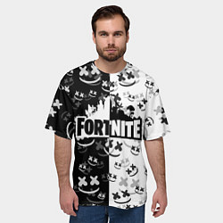 Футболка оверсайз мужская FORTNITE MARSHMELLO, цвет: 3D-принт — фото 2