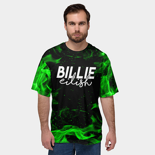 Мужская футболка оверсайз BILLIE EILISH / 3D-принт – фото 3