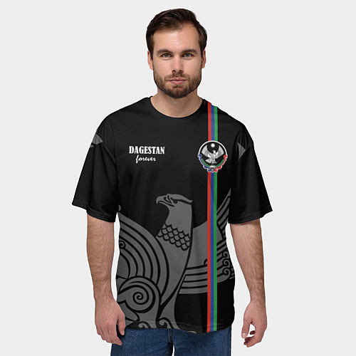 Мужская футболка оверсайз Dagestan forever / 3D-принт – фото 3