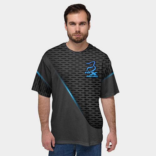 Мужская футболка оверсайз Форма для мотокросса FOX / 3D-принт – фото 3