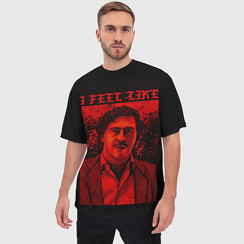 Мужская футболка оверсайз I feel Like Escobar / 3D-принт – фото 3