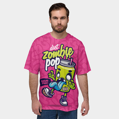 Мужская футболка оверсайз Зомби диета граффити / 3D-принт – фото 3