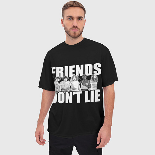 Мужская футболка оверсайз Friends Dont Lie / 3D-принт – фото 3