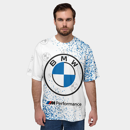 Мужская футболка оверсайз BMW БМВ / 3D-принт – фото 3